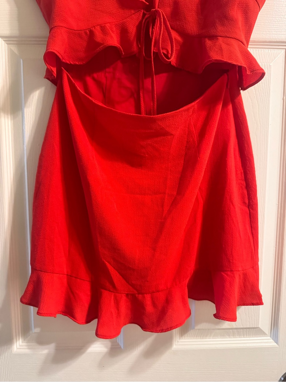 superdown Red Ruffle Tie-Front Mini Dress - Picture 7 of 9